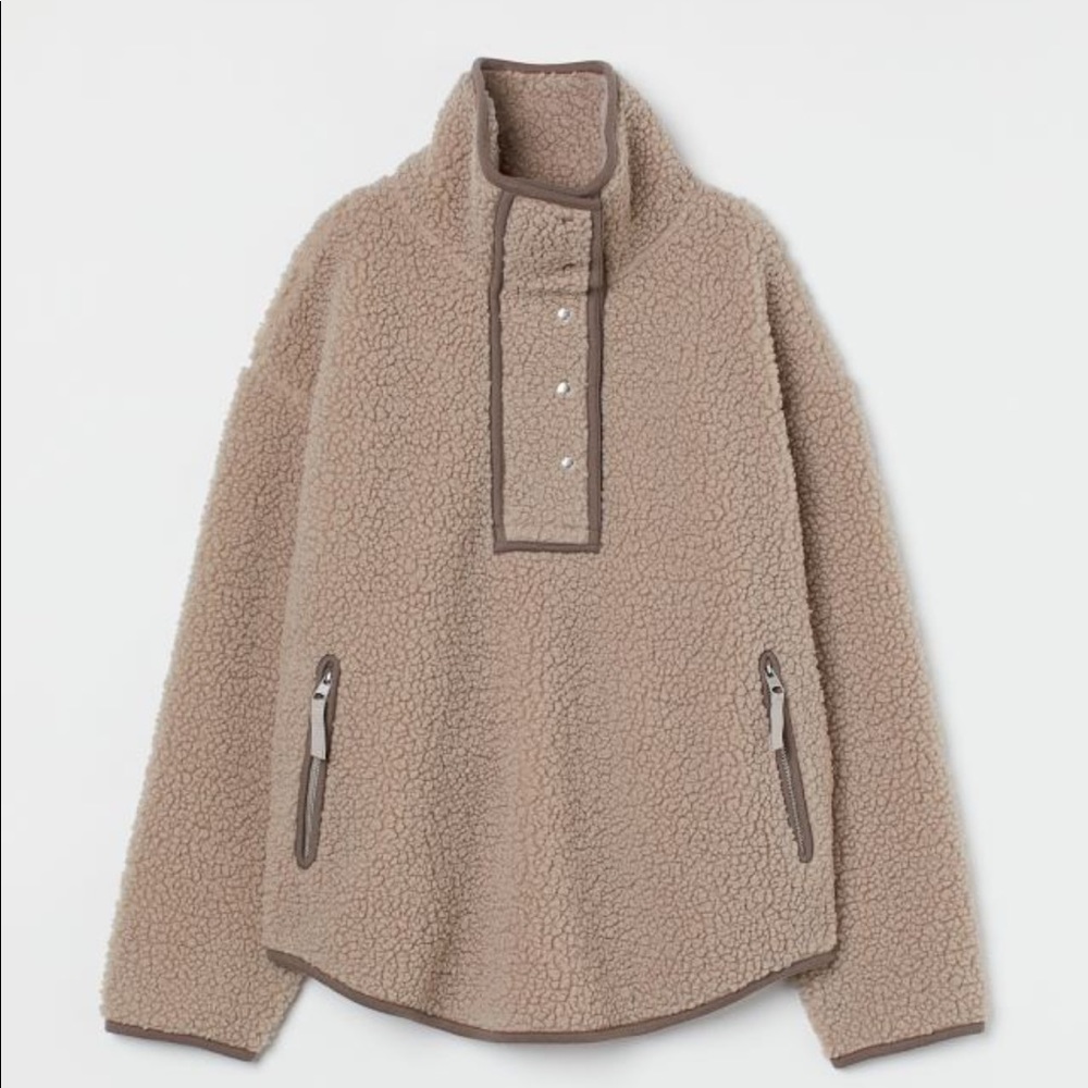 H&M Faux Shearling Top - size S